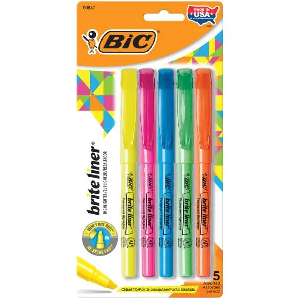 BIC HIGHLIGHTER 5 COLORS 1 BIC HIGHLIGHTER 5 COLORS