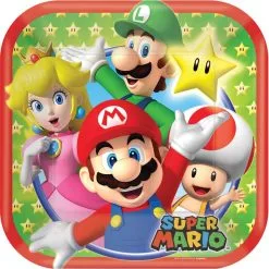 SUPER MARIO SQ PLATES 7IN