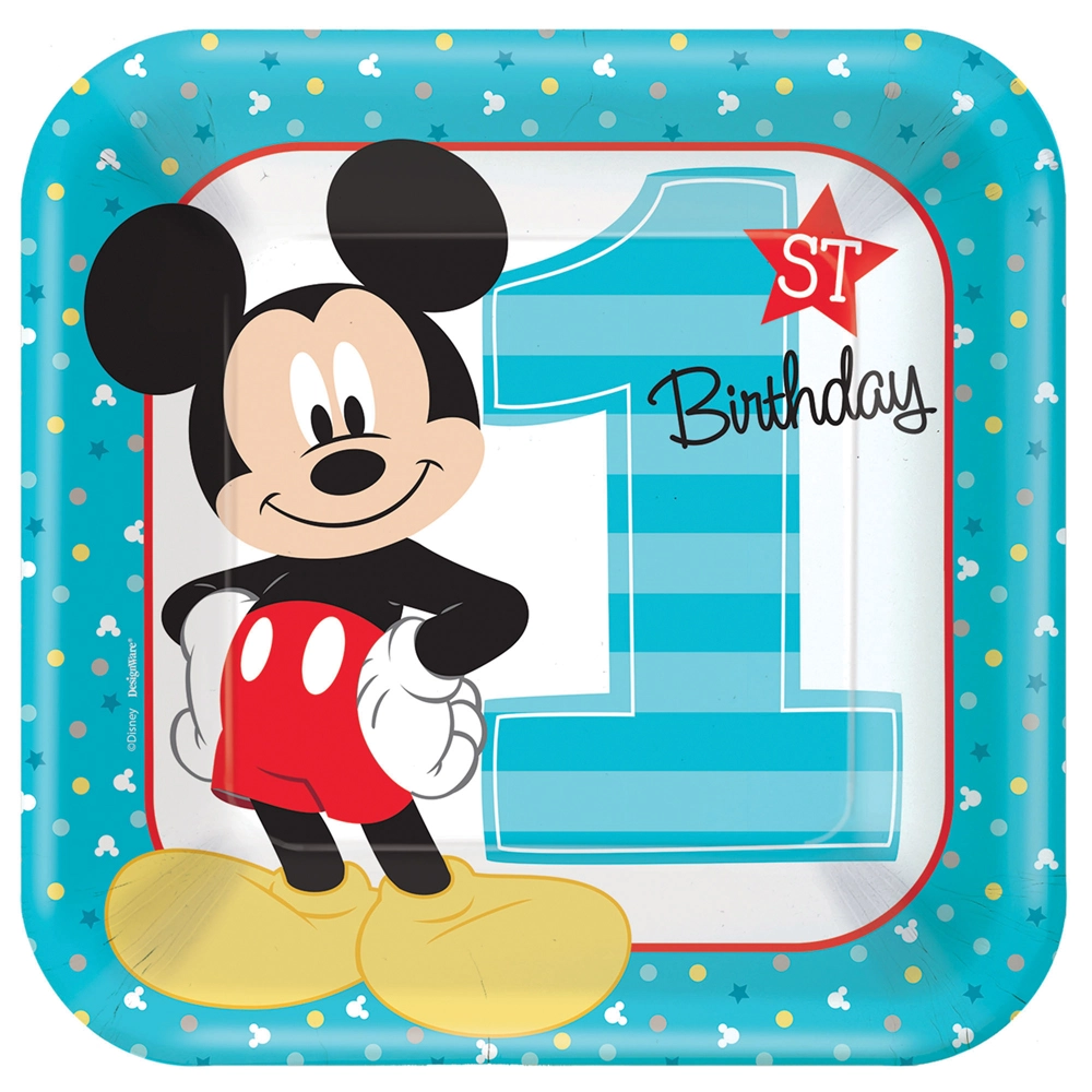 MICKEY 1ST SQUARE PLATE 9IN 1 MICKEY 1ST SQUARE PLATE 9IN