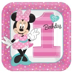 MINNIE 1ST SQUARE PLATE 9IN