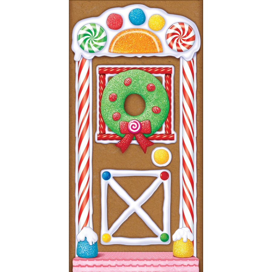 GINGERBREAD HOUSE DOOR COVER 1 GINGERBREAD HOUSE DOOR COVER