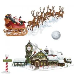 SANTA SLEIGH WORKSHOP PROPS