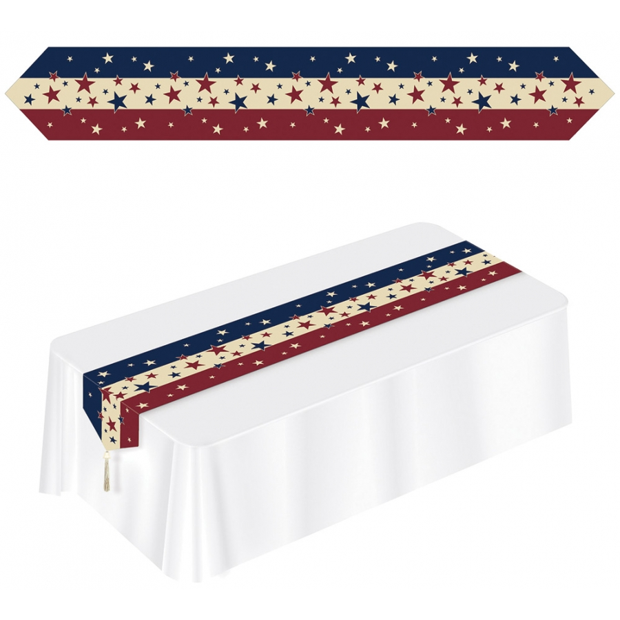 PRINTED AMERICANA TABLE RUNNER 1 PRINTED AMERICANA TABLE RUNNER