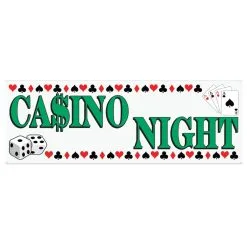 CASINO NIGHT BANNER 5FT X 21IN