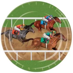 HORSE RACING PLATES 9IN 8PCS