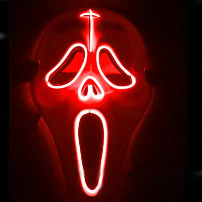 Ghostface Scream LED Costume Cosplay Party Mask 1 Ghostface Scream LED Costume Cosplay Party Mask