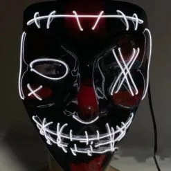 The Purge LED Costume Cosplay Party Mask -Cheap Halloween Decor Store hlw mask purge led 3
