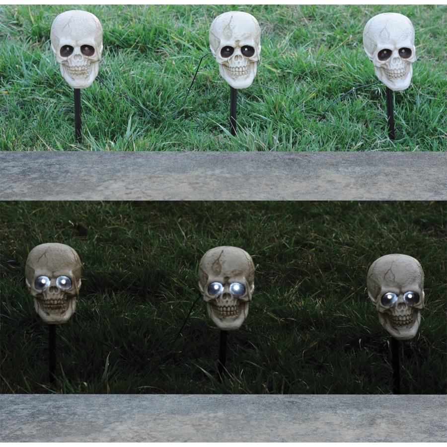 SKULL LIGHTED PATHWAY MARKERS 1 SKULL LIGHTED PATHWAY MARKERS